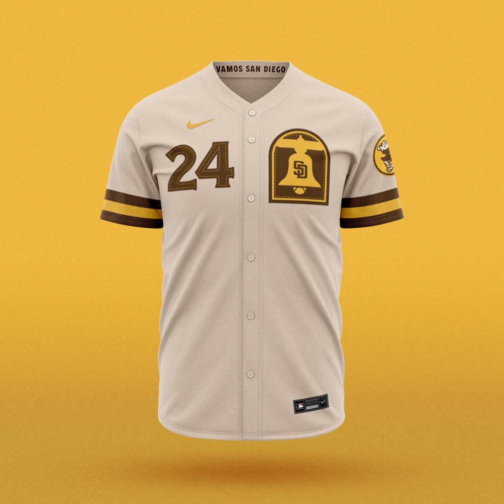 Creative rebrand of the San Diego Padres MLB baseball jersey